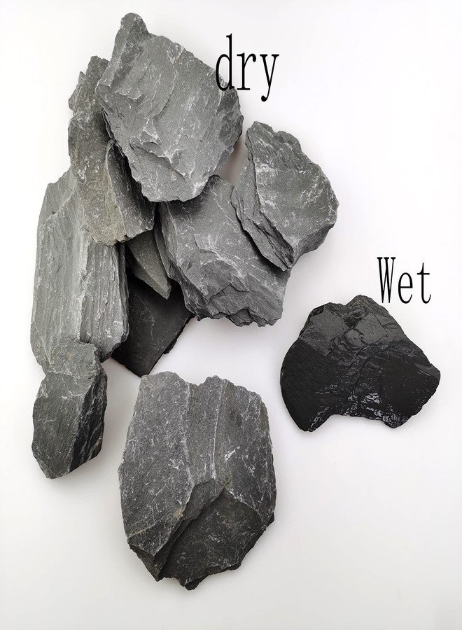 Voulosimi Natural Slate Rocks PH Neutral Stone Perfect Rocks for Aquariums, Landscaping Model,Tank Decoration,Amphibian Enclosures (3.5 LB, 3-5 inch) - Image 3